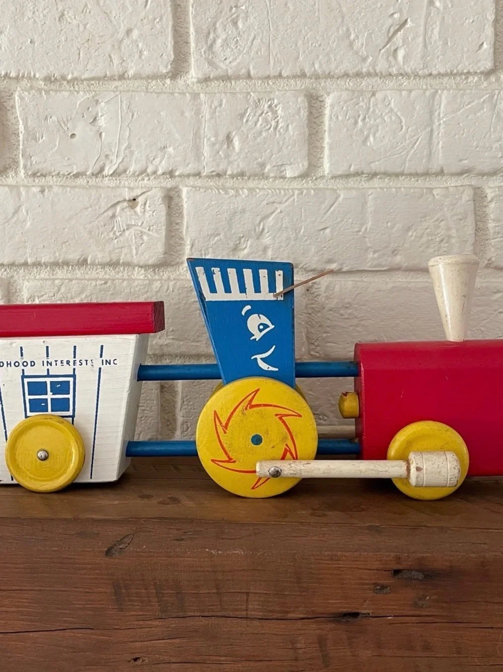 Vintage Wooden Pull Toy Train - Multicolor Childhood Interests Inc.